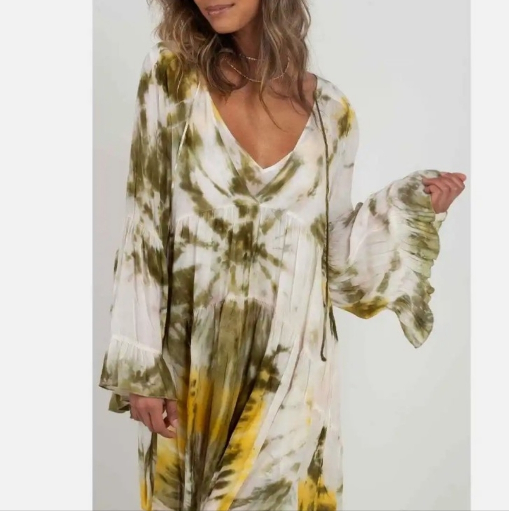 Young fabulous & broke boho tie dye mini dress medium NWT *M1 - Picture 1 of 10